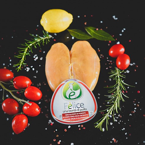 Petto di pollo felice